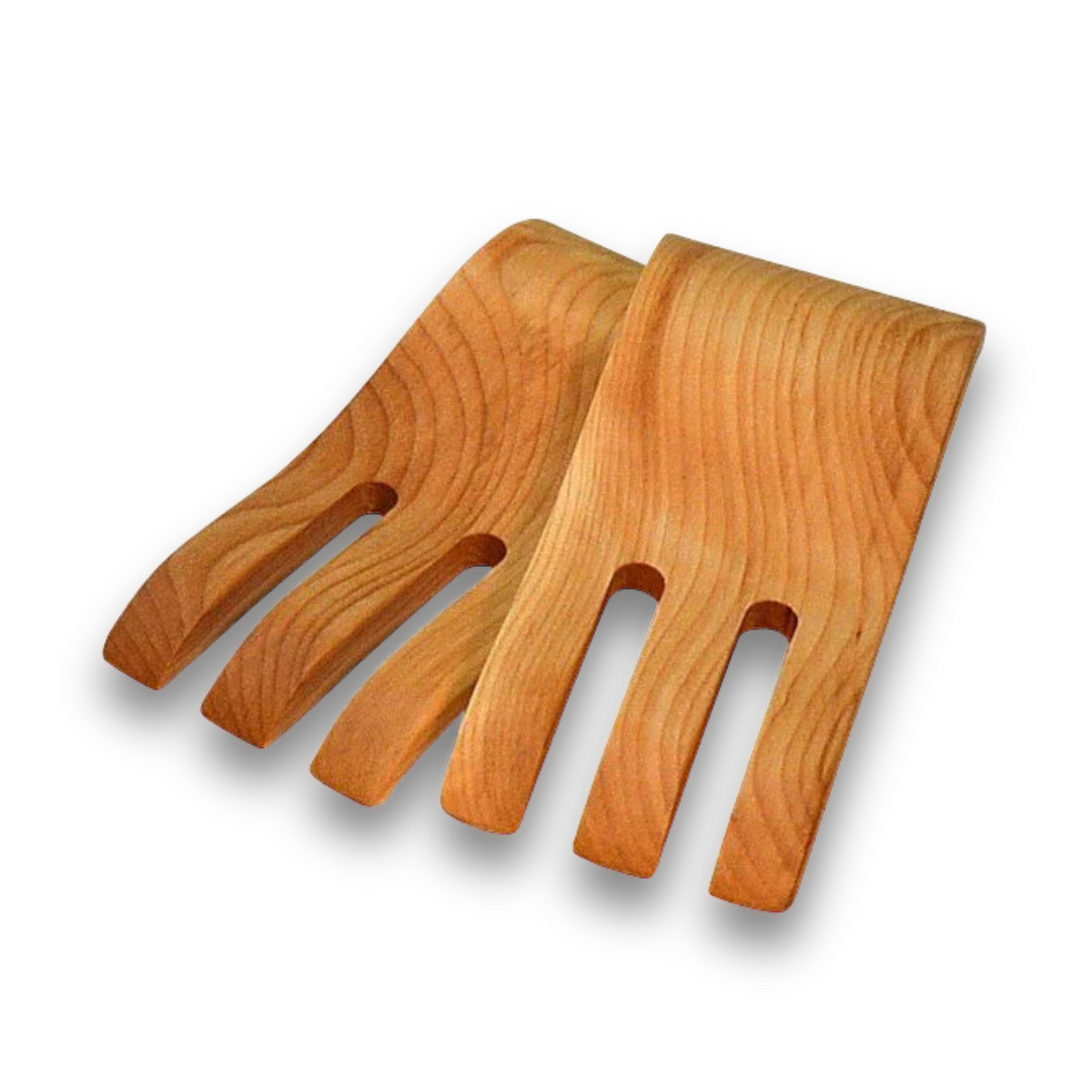 Wooden Salad Hands Cherry, Black Walnut, Yellow Birch, and Zebrawood