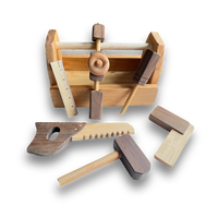 Wooden Tool Box with Tools by D and ME