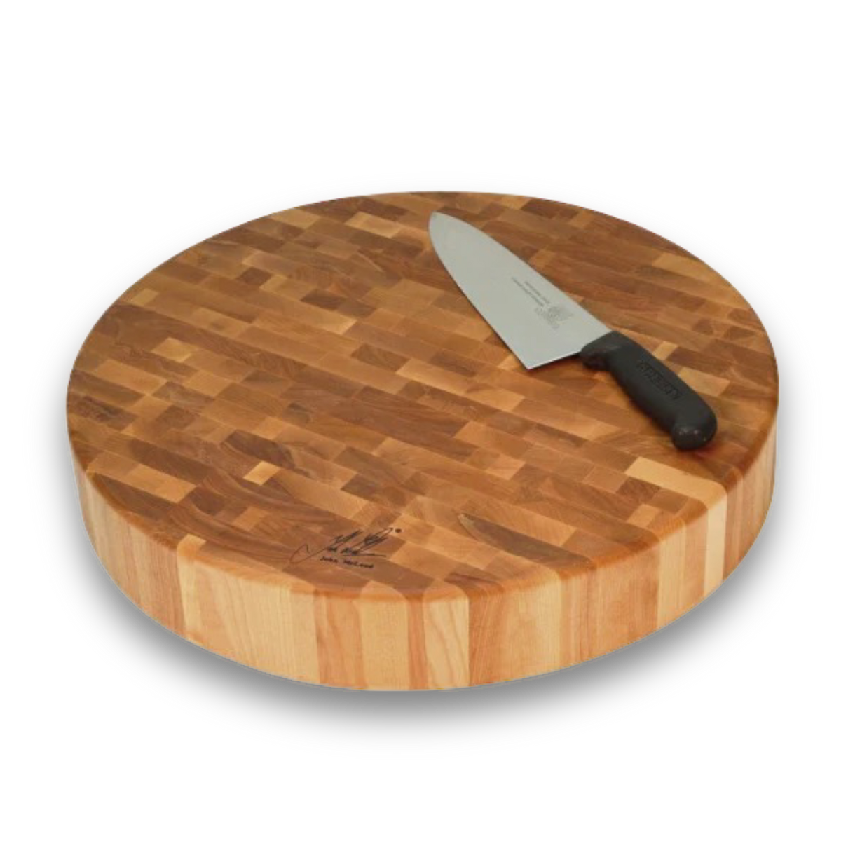 Round End Grain Chopping Block designed by John McLeod, Made in USA