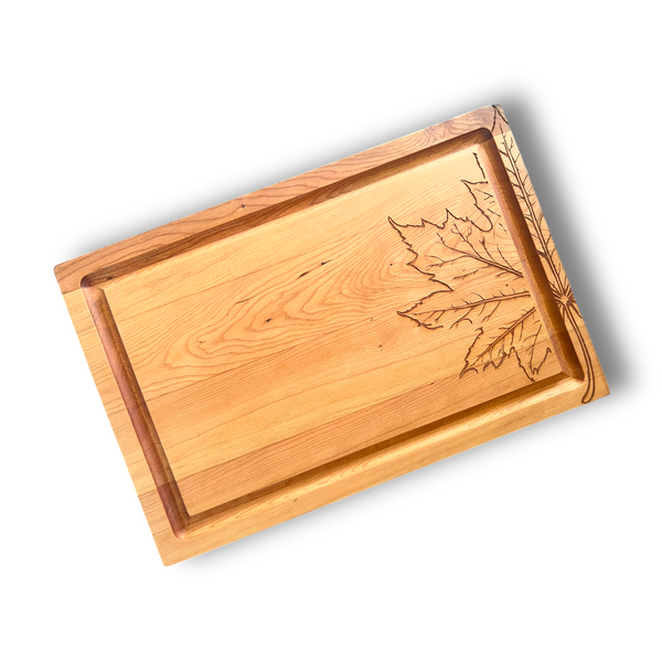 Autumn Engraved Cherry Boards with Grooves