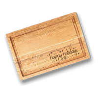 Holiday Engraved Cherry Boards with Grooves