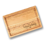 Holiday Engraved Cherry Boards with Grooves