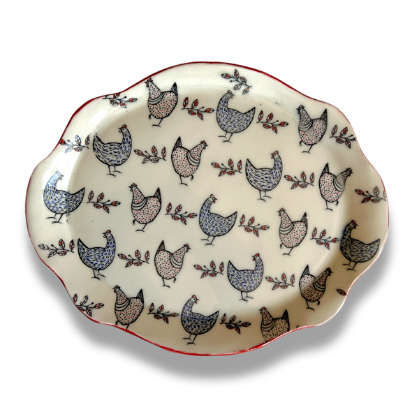 Chicken Platter by Aimee Pritcher Pottery