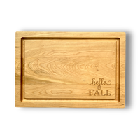 Autumn Engraved Cherry Boards with Grooves