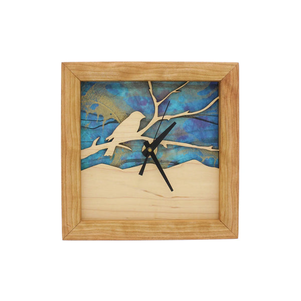 Bird on a Branch Clock by Sabbath Day Woods