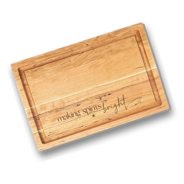 Holiday Engraved Cherry Boards with Grooves