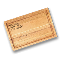 Holiday Engraved Cherry Boards with Grooves