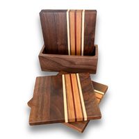 Wooden Coaster Set w/Holder by JK Creative Wood, LLC