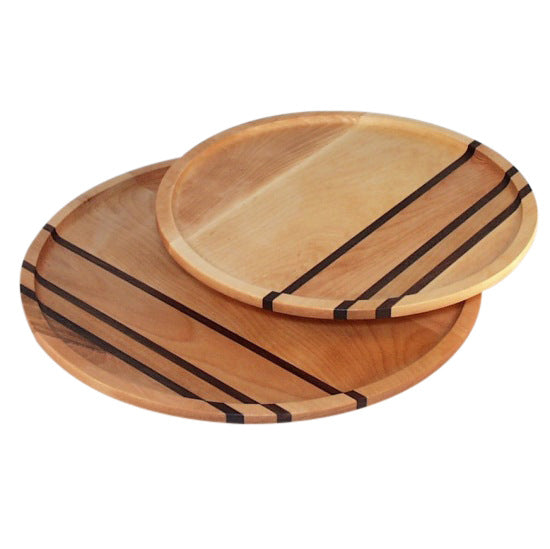Wooden lazy susan turntables in yellow birch wood