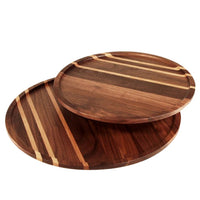 Wooden lazy susan turntables in black walnut wood