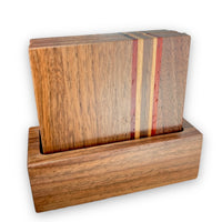 Wooden Coaster Set w/Holder by JK Creative Wood, LLC