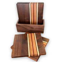 Wooden Coaster Set w/Holder by JK Creative Wood, LLC